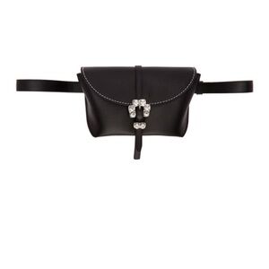 3.1 Phillip Lim Black Hudson Belt Bag, Rhinestone Buckle
